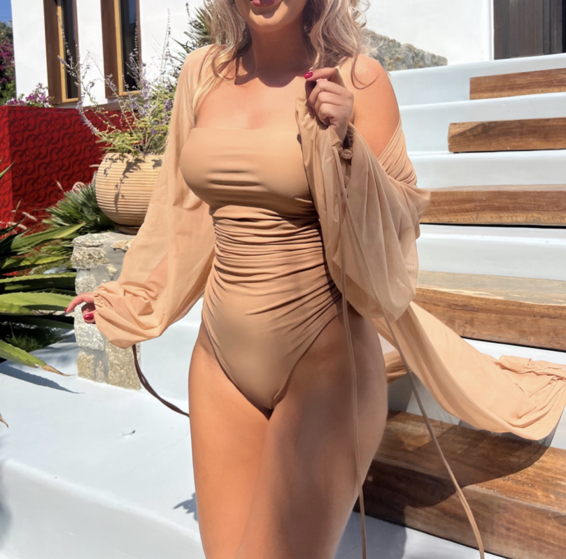 Costum De Baie Decoltat Mocaccino Lycra – Kiarhi